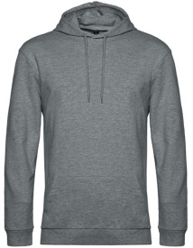 #Hoodie french terry Kleur_W Heather Mid Grey