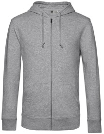 Organic Zipped Hood Jacket Kleur_W Heather Grey