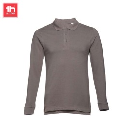 Heren poloshirt met lange mouwen bern Kleur GRIJS