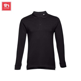 Heren poloshirt met lange mouwen bern Kleur ZWART