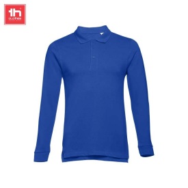 Heren poloshirt met lange mouwen bern Kleur konings blauw