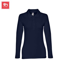 Dames poloshirt met lange mouwen bern women Kleur eclipse blauw