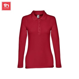 Dames poloshirt met lange mouwen bern women Kleur BURGUNDY