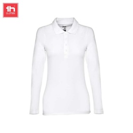 Dames poloshirt met lange mouwen bern women Kleur WIT