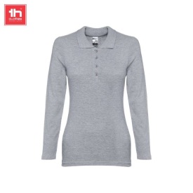 Dames poloshirt met lange mouwen bern women Kleur grijs melange