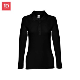 Dames poloshirt met lange mouwen bern women Kleur ZWART
