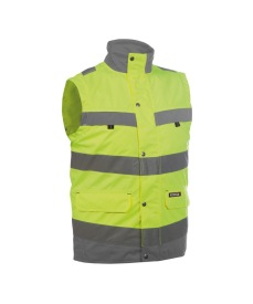 Bilbao Hoge zichtbaarheidsbodywarmer Kleur FLUOGEEL/CEMENTGRIJS