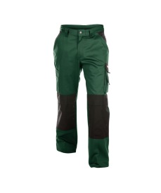Boston 245gr Tweekleurige werkbroek met kniezakken Kleur FLESSENGROEN/ZWART