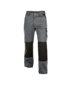 Boston 245gr Tweekleurige werkbroek met kniezakken Kleur CEMENTGRIJS/ZWART