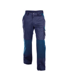 Boston 245gr Tweekleurige werkbroek met kniezakken Kleur MARINEBLAUW/KORENBLAUW
