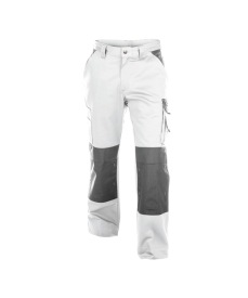 Boston 245gr Tweekleurige werkbroek met kniezakken Kleur WIT/CEMENTGRIJS