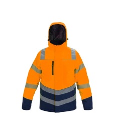 Brussel  Signalisatie parka Simply No Sweat Kleur FLUO-ORANJE/MARINEBLAUW