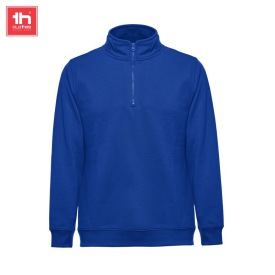 Unisex sweater with 1/4 rits budapest Kleur konings blauw
