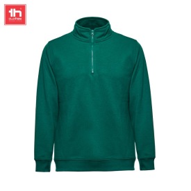 Unisex sweater with 1/4 rits budapest Kleur donker groen