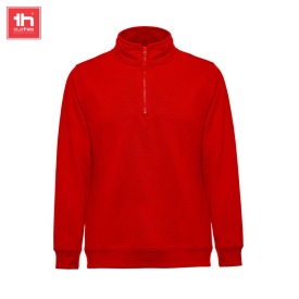 Unisex sweater with 1/4 rits budapest Kleur ROOD