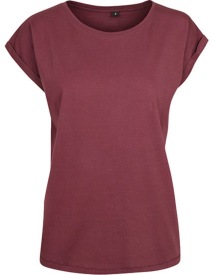 Ladies? Extended Shoulder Tee Kleur CHERRY