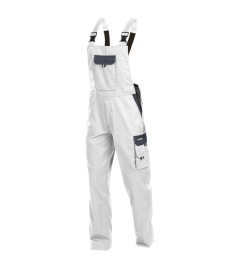 Calais 245gr Tweekleurige bretelbroek Kleur WIT/CEMENTGRIJS