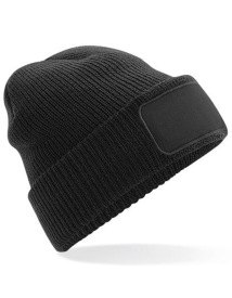 Muts gebreid met patch Kleur BLACK