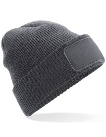 Muts gebreid met patch Kleur GRAPHITE GREY