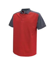 Cesar Tweekleurige polo Kleur ROOD/CEMENTGRIJS