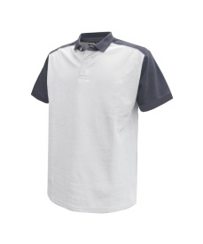 Cesar Tweekleurige polo Kleur WIT/CEMENTGRIJS