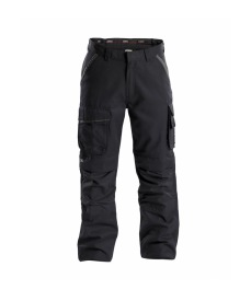 Connor Canvas werkbroek met kniezakken Kleur ZWART/ANTRACIETGRIJS