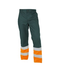 Corona Hoge zichtbaarheidswerkbroek Kleur_basic line oranje-groen