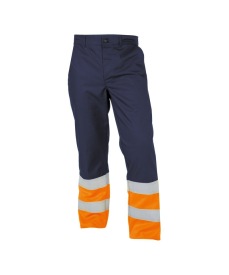 Corona Hoge zichtbaarheidswerkbroek Kleur_basic line oranje-marine