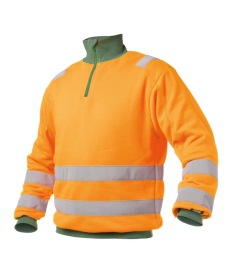Denver Hoge zichtbaarheidssweater Kleur FLUO-ORANJE/FLESSENGROEN