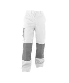 Devon Werkbroek met kniezakken Kleur WIT/CEMENTGRIJS