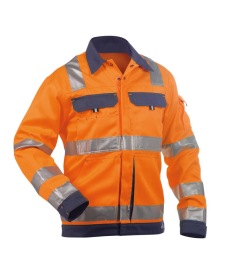 Dusseldorf 290 gr Hoge zichtbaarheidswerkvest      Kleur FLUO-ORANJE/MARINEBLAUW