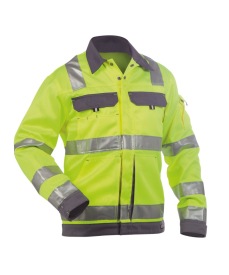 Dusseldorf 290 gr Hoge zichtbaarheidswerkvest      Kleur FLUOGEEL/CEMENTGRIJS