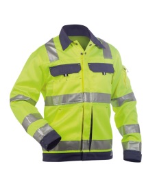 Dusseldorf 290 gr Hoge zichtbaarheidswerkvest      Kleur FLUOGEEL/MARINEBLAUW