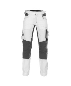 Dynax Painters 245gr  Women Schildersbroek Kleur WIT/ANTRACIETGRIJS