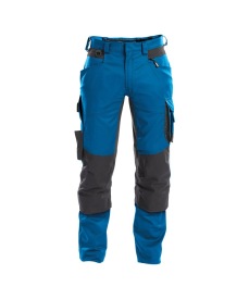 Dynax 245gr Werkbroek met stretch en kniezakken Kleur AZUURBLAUW/ANTRACIETGRIJS