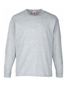 Valueweight Long Sleeve T Kids Kleur_W Heather Grey