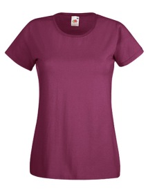 Ladies Valueweight T Kleur_W Burgundy