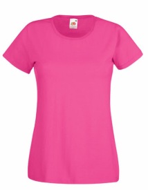 Ladies Valueweight T Kleur_W Fuchsia