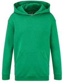 Classic Hooded Sweat Kids Kleur_W Heather Green