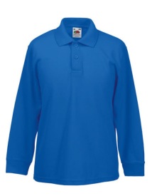 Long Sleeve 65/35 kids polo Kleur_W Royal Blue