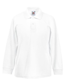 Long Sleeve 65/35 kids polo Kleur_W White