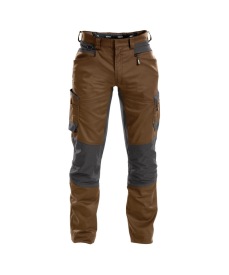 Helix 245gr Werkbroek met stretch Kleur LEEMBRUIN/ANTRACIETGRIJS