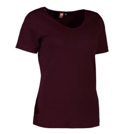 Ladies' interlock T-shirt | v-neck 0506 Kleur DARK BORDEAUX