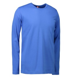 T-SHIRT ID 518 INTERLOCK MEN LANGE MOUW Kleur AZURE
