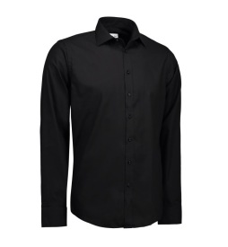 Fine Twill - Long Sleeve Slim Fit Kleur BLACK