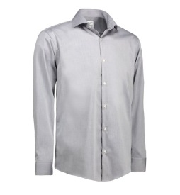 Fine Twill - Long-sleeved Modern Fit Kleur SILVER GREY