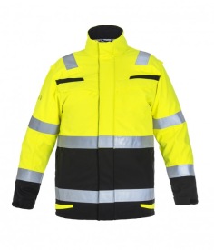 Hi-vis softshell Hydrowear Menorca multinorm Kleur FLUORESCENT YELLOW / BLACK:#