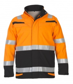 Hi-vis softshell Hydrowear Menorca multinorm Kleur FLUORESCENT ORANGE/BLACK:#