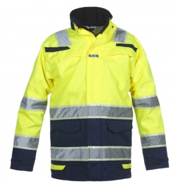 Hi-vis Parka Hydrowear Italië Glow in the dark Kleur FLUORESCENT YELLOW/NAVY