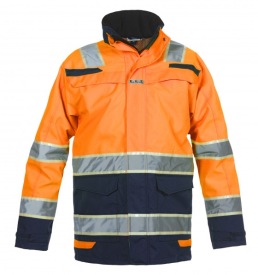 Hi-vis Parka Hydrowear Italië Glow in the dark Kleur FLUORESCENT ORANGE/NAVY